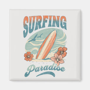 Imã Surfing Paradise retro style design