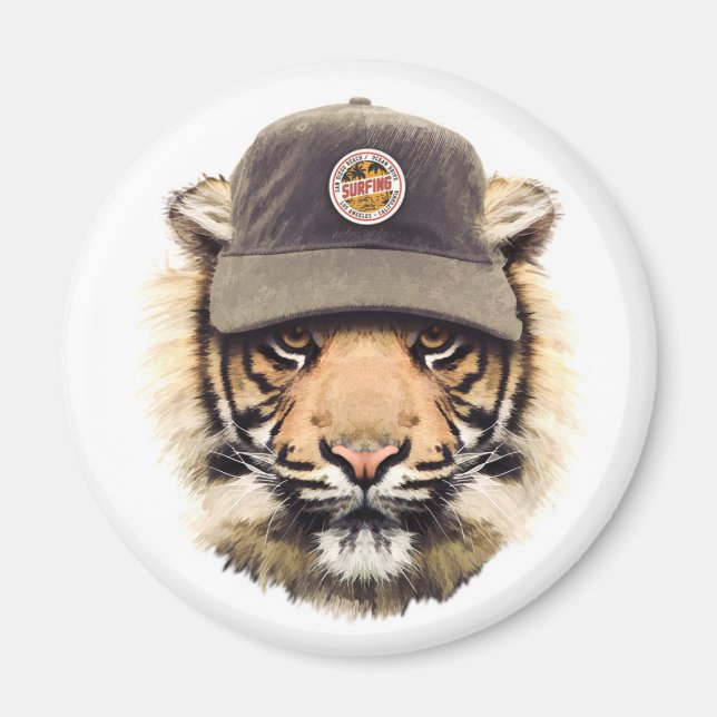 Imã Surfing Tiger (Frente)
