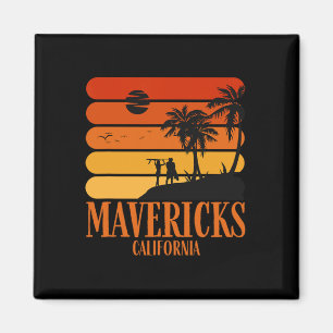 Imã Surfing Vintage Mavericks Beach California Retro S