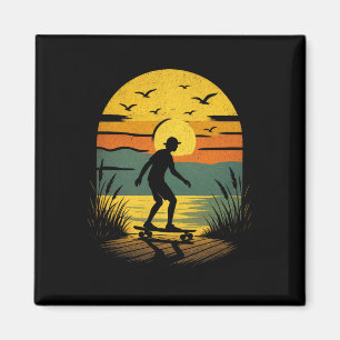 Imã Surfista do Pôr do Sol - Praia de Surf Retrô Vinta