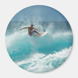Imã Surfista em um ímã redondo da onda grande