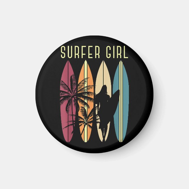 Imã Surfista Garota Surfboard Surfing Women Surf Oce (Frente)