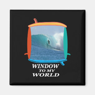 Imã Surfista, Surfando, Ondas, Oceano, Janela de Surfb