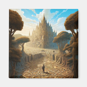 Imã Surreal Maze Castle Landscape Fantasy Art