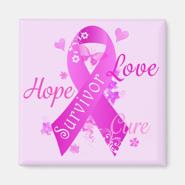 Imã Survivor Love Hope Cure (Frente)