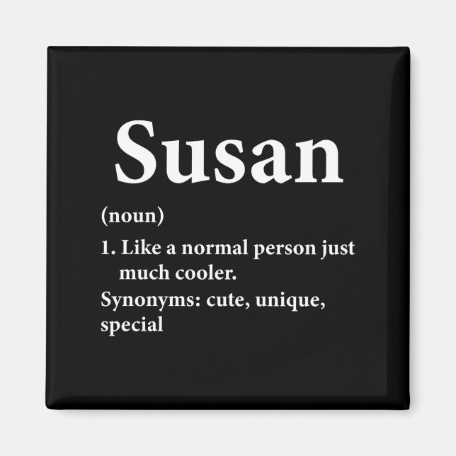 Imã Susan Name Definition Funny D  (Frente)
