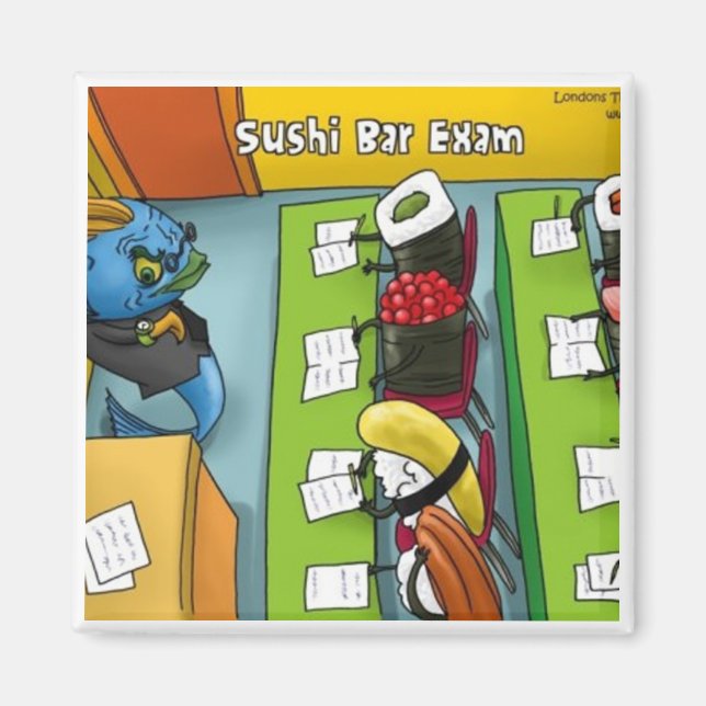 Imã Sushi Bar Exam Camisetas Cartões De Lâmpadas Com X (Frente)