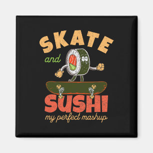 Imã Sushi Engraçado e Skate Fusion de Skatista Estilo