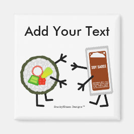 Imã Sushi & Soy Sauce - Personalizável