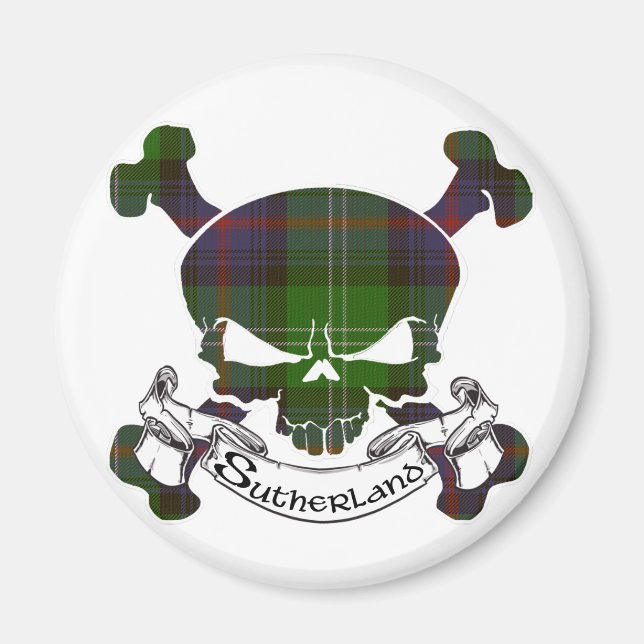 Imã Sutherland Tartan Skull (Frente)