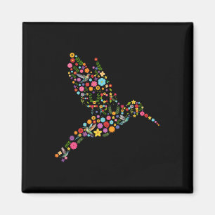 Imã Sutil Anti Trump Floral Hummingbird Mensagem Ocult