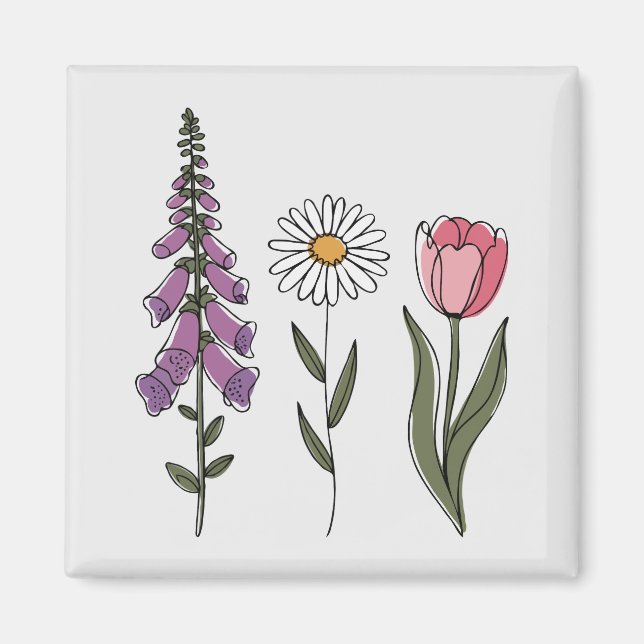 Imã Sutil Anti-Trump - Tulipa Foxglove Daisy III (Frente)