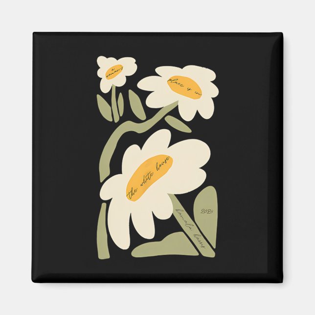 Imã Sutil Flor Kamala Harris Boho Floral 1 (Frente)