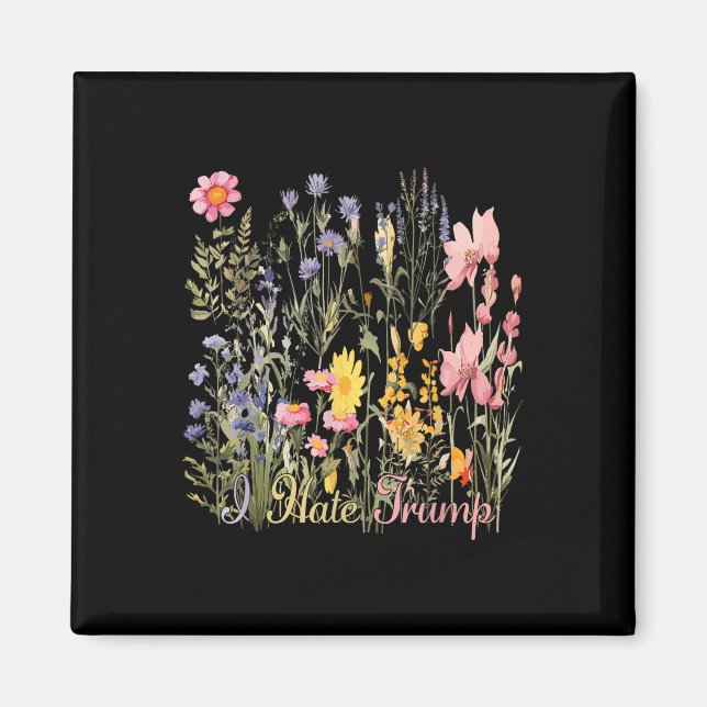 Imã Sutil Odeio Trump Flores Selvagens Trump Hater Nun (Frente)
