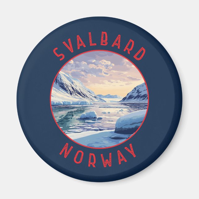 Imã Svalbard Noruega Circular Retrovisível (Frente)