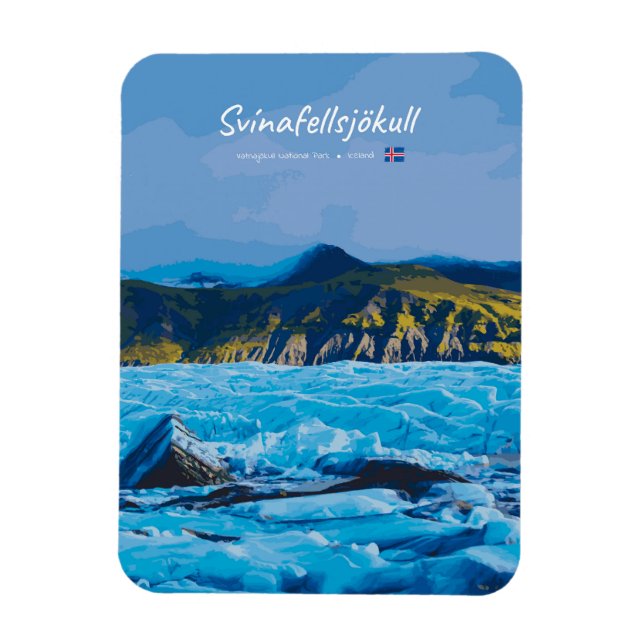 Ímã Svínafellsjökull, Iceland -  Glacier View Rounded (Vertical)