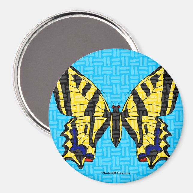 Imã Swallowtail (redondo) - Magnet (Front/Back)