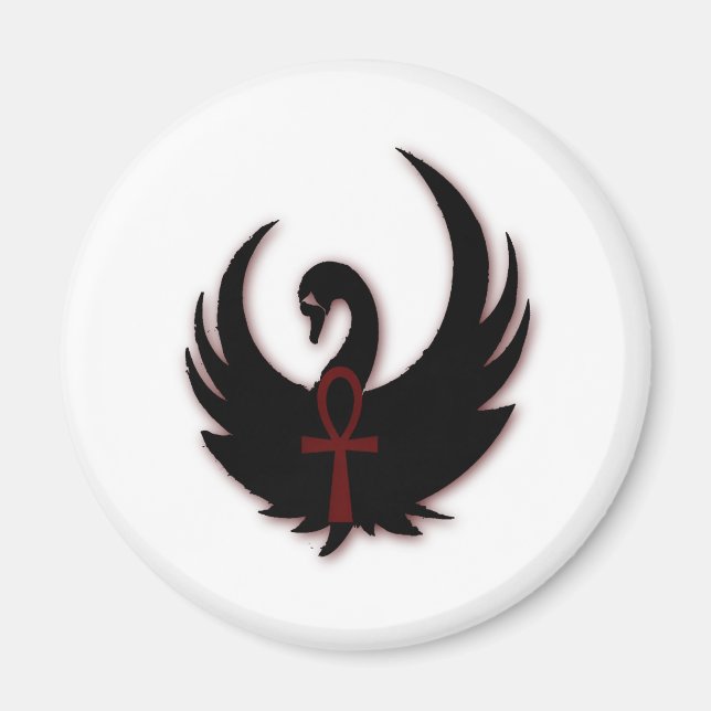 Imã Swan Preto com Ankh (Frente)