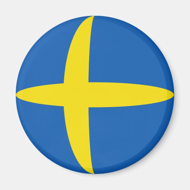 Imã Sweden Fisheye Flag Magnet (Frente)
