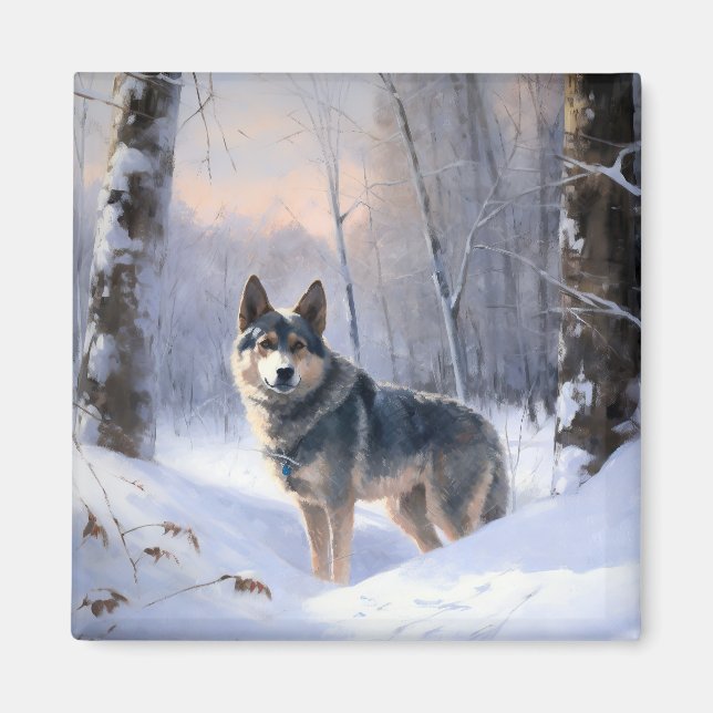 Imã Swedish Vallhund Deixe Nevar Natal  (Frente)