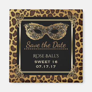 Imã Sweet 16 Save the Date 16th Birthday Ball Leopard