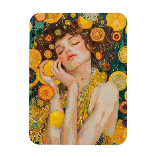 Ímã Sweet Lemon Dreams Klimt Style AI (Vertical)