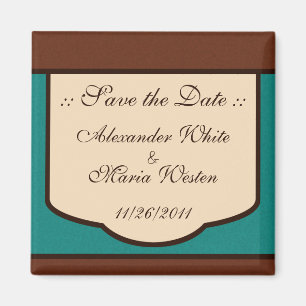 Imã Sweet Mocha e Teal Wedding salvam o ímã de data