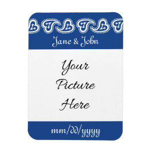 Ímã Sweet Paisley Hearts em Blue Save the Date Magnet