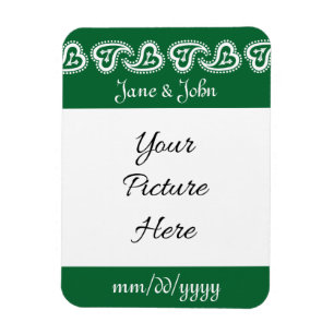 Ímã Sweet Paisley Hearts em Green Save-the-Date Magnet