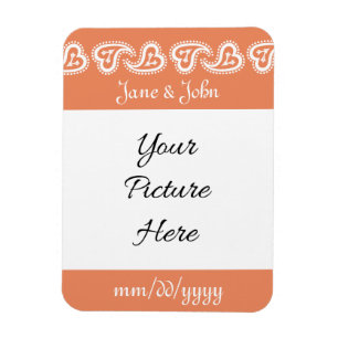 Ímã Sweet Paisley Hearts in Coral Save-the-Date Magnet