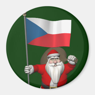 Imã Sweet Santa Claus Com Bandeira Da República Checa