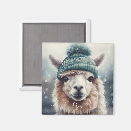 Imã Sweet Winter Alpaca, personalizado