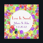 Imã Sweets Wedding Magnet<br><div class="desc">Este doce Mago de Casamento faz um favor de casamento de excelente! Personalize com seu próprio texto.</div>