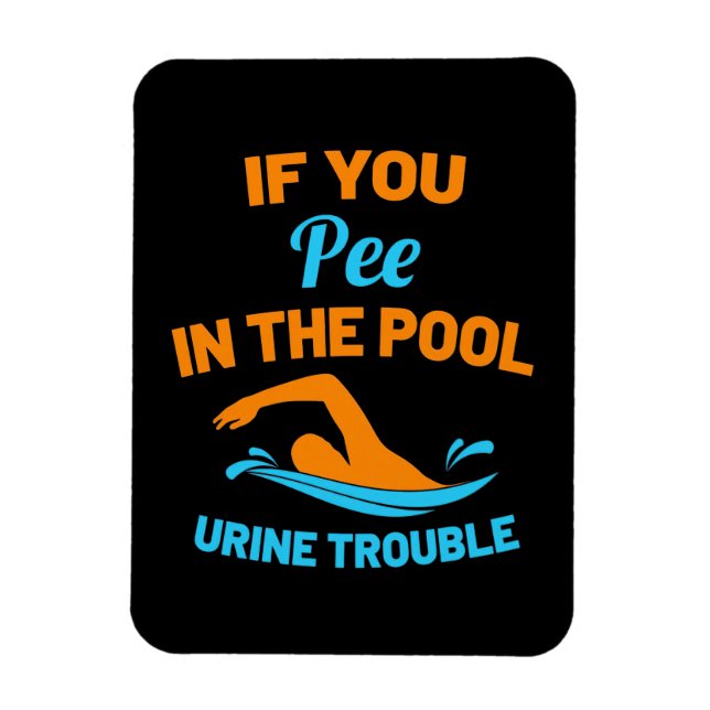 Ímã Swimmer Pee Na Piscina (Vertical)