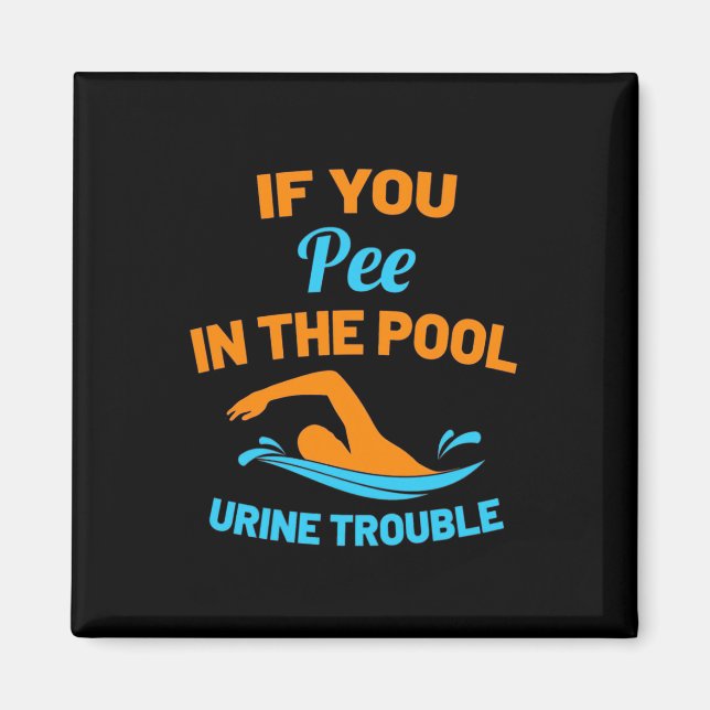 Imã Swimmer Pee Na Piscina (Frente)