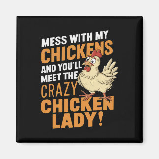 Imã Sy Crazy Chicken Lady Alerta Para Amantes de Aves