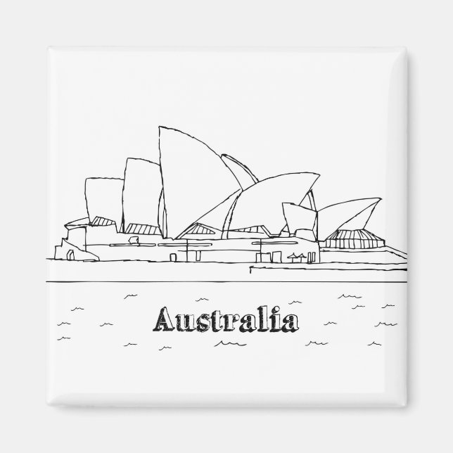 Imã Sydney Austrália Férias Desenhando Férias Art Tra (Frente)