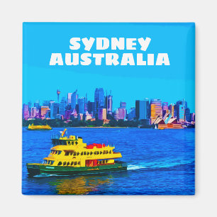 Imã Sydney Harbor Viagens vintage Art Magent