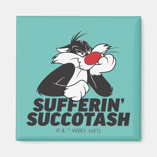 Imã SYLVESTER™ "Sofrendo Succotash" Mal-humorado (Frente)