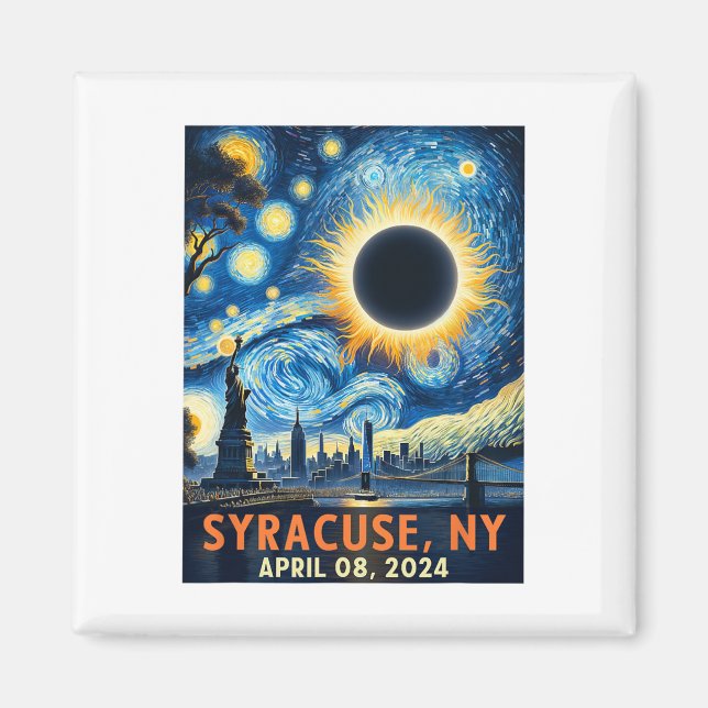 Imã Syracuse New York Total Solar Eclipse 2024 Starry (Frente)