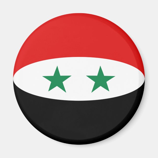 Imã Syria Fisheye Flag Magnet (Frente)