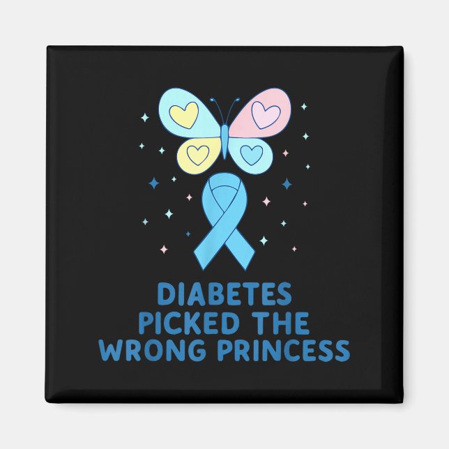 Imã T1d Diabetes Warrior Butterfly Princess Diabetes A (Frente)