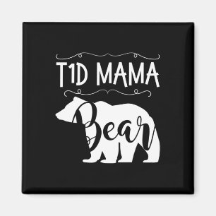 Imã T1d Mama Bear Tipo 1 Diabetes T1 Mãe Mulheres Awar