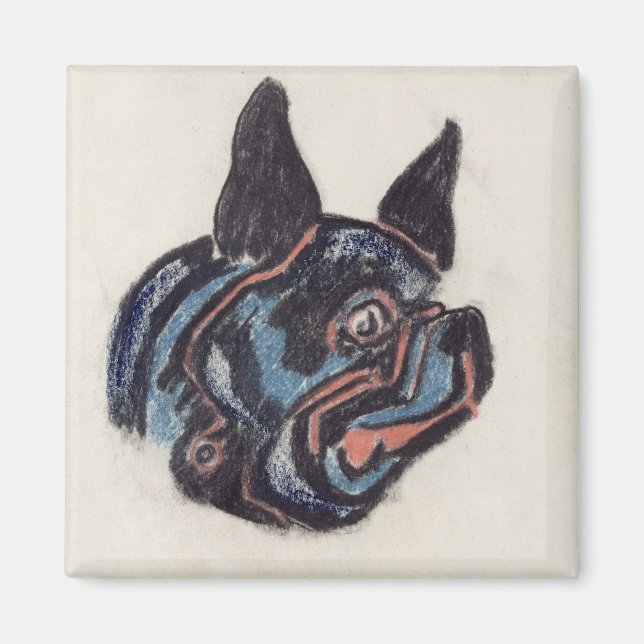 Imã T35228 Cachorro (pastel em papel) (Frente)