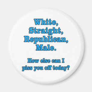 Imã T masculino republicano reto branco