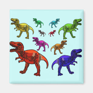 Imã T-Rex colorido