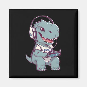 Imã T. Rex dinossauro Bonito Jogando Jogos de Vídeo