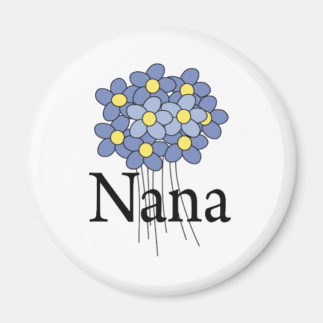 Imã T-shirt bonito Blue Flower Nana (Frente)