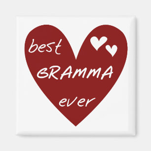 Imã T-shirt e presentes de Gramma do coração vermelho