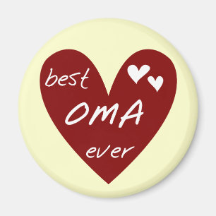 Imã T-shirt e presentes de Oma do coração vermelho os